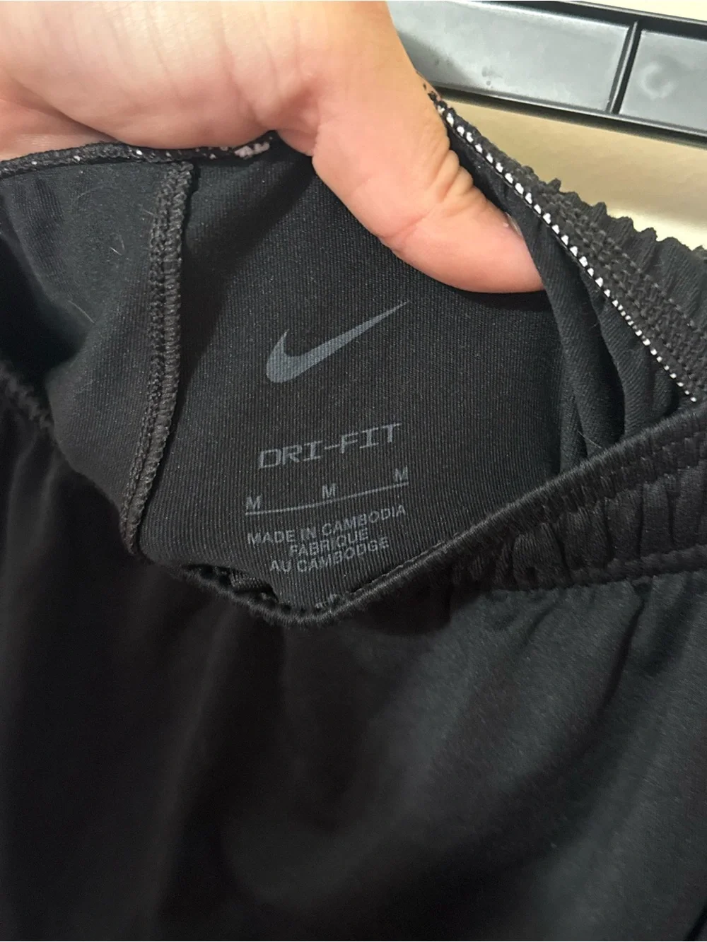 Nike Black Dri-Fit Training Shorts with Gray Swoosh
